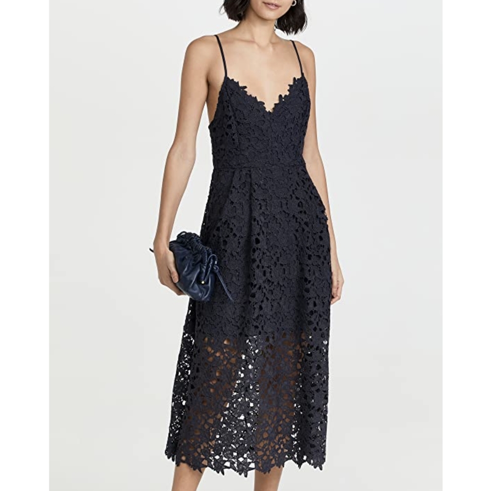 ASTR the label Women's Sleeveless Lace Fit & Flare Midi Dress sz Large